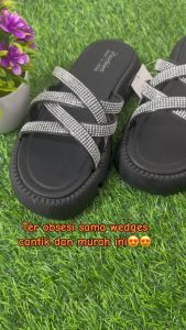 GRATIS BOX HS - 0315 Sandal Wedges Wanita Fashion Casual Style Premium Sendal Wedges