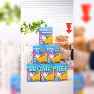 Ddrops Kids Seaweed Calcium Powder - Grow Taller Booster for Bone & Tooth Growth 30 Sachets