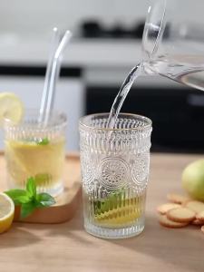 1/2/4/8/10Pcs Reusable Drinking Straw Glass Straws Eco-friendly High Borosilicate Glass Straw Glass Tube Party Bar Drinkware