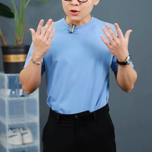 Áo thun tay ngắn cổ tròn nam nữ cotton interlock 250gsm LADOS-9140 chất dày dặn thấm hút phong cách trẻ trung