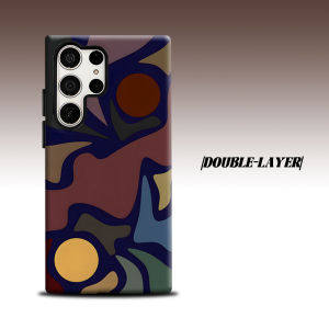Retro Abstract Two Sun For Samsung Galaxy S26 S25 S24 A56 A36 Dual Layer Luxury Fashion Full Lens Protective Case