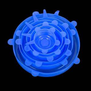 6in1 penutup makanan silikon elastis anti tumpah silicone food cover