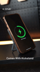 X.One EZ Magcharge Magnetic Wireless Watch Charger Powerbank with Built-in Fast Charging Cable | Kickstand