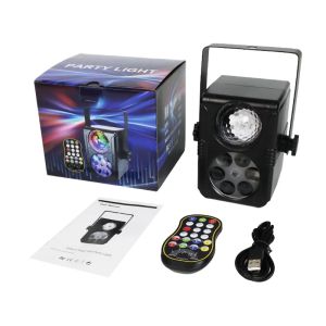 LED Laser Projection Stage Lighting RGBW DJ Disco MIni Party Lights Remote Control for Christmas Wedding Home Club Decoration