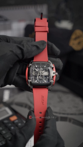 Jam Tangan Pria Expedition Chronograph EX 3008 GCRTEBARE Black Dial Red Rubber Strap
