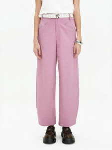 Slimming Prismatic Pink Nine-point Casual Pants