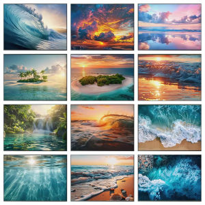 Jigsaw Puzzle 1000PCS Beautiful Nordic Beach Scene With Blue Sky And Ocean Waves For Adults Stress Relief Relaxing Hobby Gift