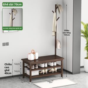 Tủ Giày Ghế Tích Hợp Kệ Treo Áo Phong Cách Trung Quốc Mới