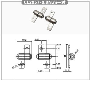 304 Stainless Steel Hinge Small Hinge Damping Shaft Positioning Hinge Free Stop Torque 360 Degree Stop