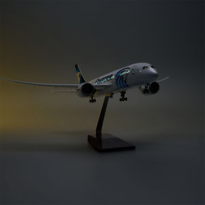 43cm Egypt Airways B787 Diecast Resin Airplane Model Kit With Landing Gear Wheel For Aviation Enthusiast Gift or Plane Toys