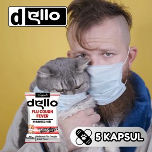 Obat Flu Kucing Ampuh Paten Atasi Pilek Batuk Demam Dello Cats Virus Bakteri untuk Daya Tahan Tubuh Kapsul DELLO FOR CAT