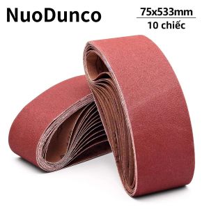 10 Chiếc Dây Chà Nhám Bộ 75X533 Mm Các Loại Nhám 40/60/80/120/180/240/320 Cho Dây Nhám Gỗ & Đánh Bóng Kim Loại Mài Dụng Cụ Mài