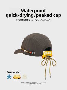 BILLI ZILLY | Creative DIY Drawstring Plaid Quick Dry Baseball Cap Women Spring Summer New Breathable Lightweight Face Small Duckbill Hat