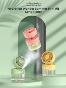 Mini USB Charging Silent Air Conditioner Spray Fan for Office Desktop Portable Cool Wind Fan No Noise Personal Fan