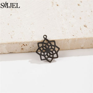 5Pcs Stainless Steel Mini Charm Rose Snowflake Mushroom Connector Pendant DIY Handmade Necklace Jewelry Making Accessories