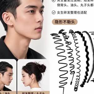 JIUDUOLAN | Dải Đeo Đầu Kim Loại Màu Đen Ẩn Giữ Chắc Cho Rửa Mặt và Tập Thể Dục