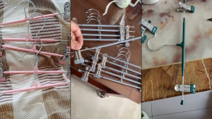 10pcs Wardrobe Home Hanger Clothes Drying Rack Skirt Clip Seamless Stainless Steel Pants Clip Pants Rack Hanging Underwear