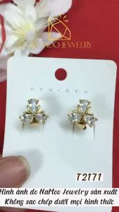 Khuyên Tai Khuyên Tròn Hình Hoa Lá 3 Cánh Siêu Xinh Cho Các Nàng T2171