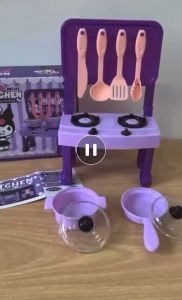 Educational Toys Kuromi Kitchen Simulation Mini Kitchen Cooking Set Toys kids Gift Girl Play House pretend play Toy