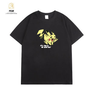 Bandai | Pok É Mon T-shirt Pikachu Super Dream Personalized Graffiti Clothes Pok É Mon Boys and Girls Parent Child Clothing Trendy