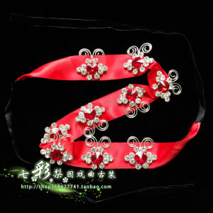 Colorful Beijing Opera Headwear Makeup Huaband Qingyi Costume Diamond Simulation Silk Drill Bubble Strip for Women