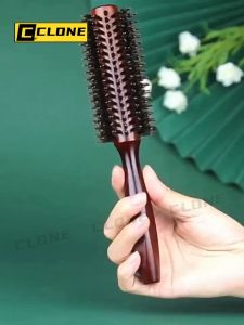 Wooden Hair Blower Brush Roller Brush Massage Cylinder Roller Comb Straight Hair Styling Curly