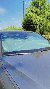 Car Sun Shade Windshield Cover 140*80cm Foldable Car Umbrella UV Rays and Heat Sun Visor Protect Car Parasol Anti-UV Portable Front and Back Reflective Car Sun Protection Universal MultipurposeReduce the temperature in the car