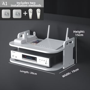 Wall-mounted Perforated Storage Rack Cable Box Projector Router Shelf