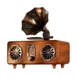 BbsOa Berlin Sound Bluetooth Speaker High Vintage Multi-Function Radio Wireless Loud Sound Bass Cannon Wooden Shell Dual Speakers
