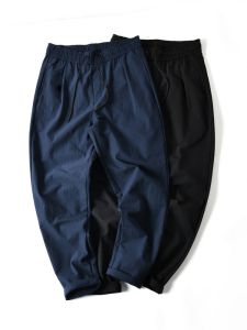 High-End Elastic Bubble Cloth Comfortable Breathable Lightweight Loose Straight Leg Cone Casual Pants Men Summer Fashion City