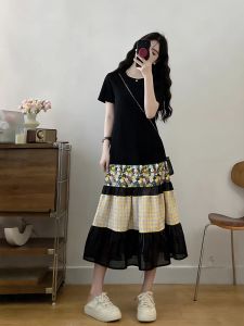 Vintage Floral Large Size Slimming Tunic Dress
