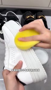 Cream Pemutih Sepatu Sneaker Krim Pembersih sepatu Free Spons Pembersih White Shoes Cleaner Ampuh