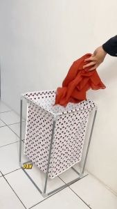 WARS Keranjang Laundry Baju Kotor Storage Basket ZY-9102 Bahan Besi & Kain