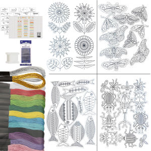 1set Stitch and Sew Embroidery Transfer Paper Kit with Water Soluble Transfer Paper & Canvas Perfect for Beginners