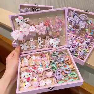 CuddleCove 156PCS Kids Hair Accessories Set Princess Hair Clip Gift Box For Girls Dress Up Birthday Present Aksesori Rambut