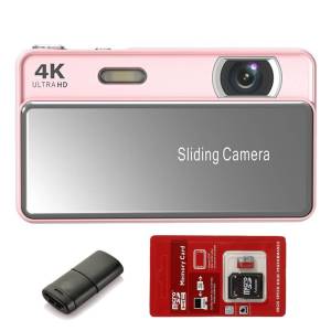 AMORUS | 4K Sliding Digital Camera CCD Campus 16X Zoom AF Auto Focus HD Camera for Photography Recording Integrated Student Card Machine