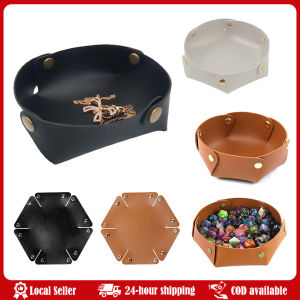 Leather Tray Desktop Porch Cosmetics Watch Key Jewelry Leather Storage Box Foldable Desktop Storage Tray PU Leather Key Cosmetics Storage Box Home Decoration Dice Tray Detachable Table Small Objects Organizer