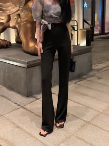 High Waist Flared Straight Leg Suit Pants Womens Summer 2024 New Style Slimming Casual Black Horse Hoof Pants Ladies