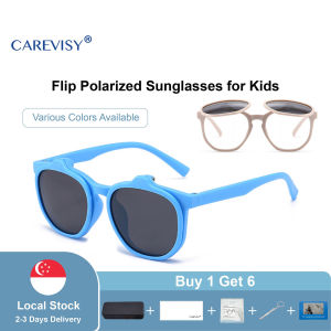 CAREVISY Flip Anti Blue Light Glasses Kids Polarized Sunglasses Spectacles UV400 Protection Anti Glare Anti Radiation Outdoor Computer Glasses Eyeglasses for Kids