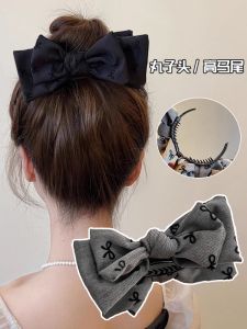 Elegant Large Butterfly Knot Hair Clip Womens Stylish Accessory Retro Feel Shark Bite Hair Clip Back of Head Fashion Trend