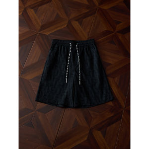ZHUOCAN | Quần Short Rộng Họa Tiết Caro Đã Phối Màu Xoài 5-inch