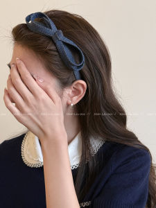 Mũ Lưỡi Trai Denim Thời Trang Cho Nữ Có Nơ Bướm Phụ Kiện Tóc Đa Năng Làm Sạch Phong Cách Hợp Thời Trang Trang Trí Tóc