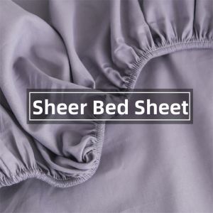 Purple Cotton Anti-Slip Bed Skirt 135x200x220cm