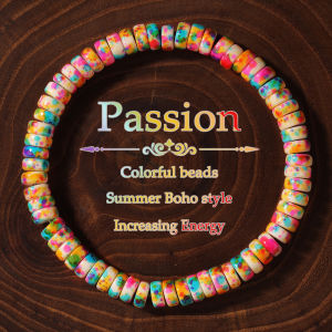 boho Y2K bracelet women trendy colorful red orange colorful beads amazed gifts for sister daughter party handmade ladies jewelry