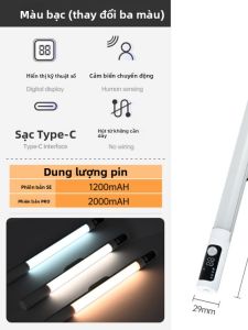 Đèn LED Cảm Ứng Sạc Siêu Bền Dung Lượng Lớn Tự Dính Từ Tính Cho Tủ Quần Áo Tủ Rượu Đèn LED Cảm Ứng Thân Thiện Với Môi Trường