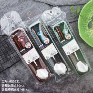 Student Travel Stainless Steel Cutlery Set Spoon Chopsticks Rice Fork Three Piece Combination Dining Utensils Tableware