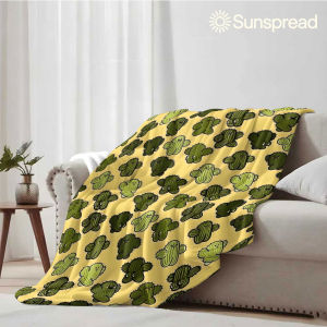 Beast Kingdom | Cartoon Cactus Background Soft Warm Flannel Blanket Lightweight Cozy Christmas Halloween Home Decor Room