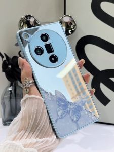 OPPO Find X8 Case OPPO Find X8 Pro Mirror Butterfly Ins Style High-definition Makeup Mirror Goddess Premium Feeling Anti-fall New Model Hard Simple Full Cover Set