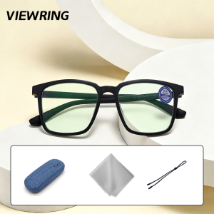 VIEWRING Square Anti Blue Light Reading Glasses Ultralight Soft TR90 Full Frame Men Women Fashion Light Presbyopia Eyeglasses