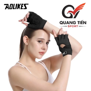 Găng tay tập gym Aolikes hở ngón cao cấp tập gym tập yoga AL - 119